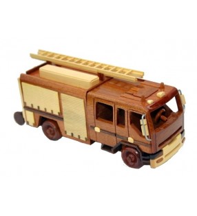 Maquette Camion de Pompier en bois, déco pour collectionneurs