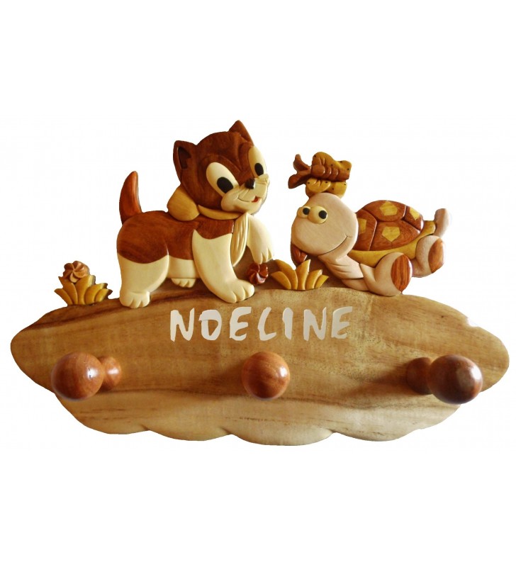 Porte-manteaux Enfants En Bois - Lot De 6 - Motifs Animaux Mignons - Adhésif Puissant - Pour Chambre, Salle De Jeux