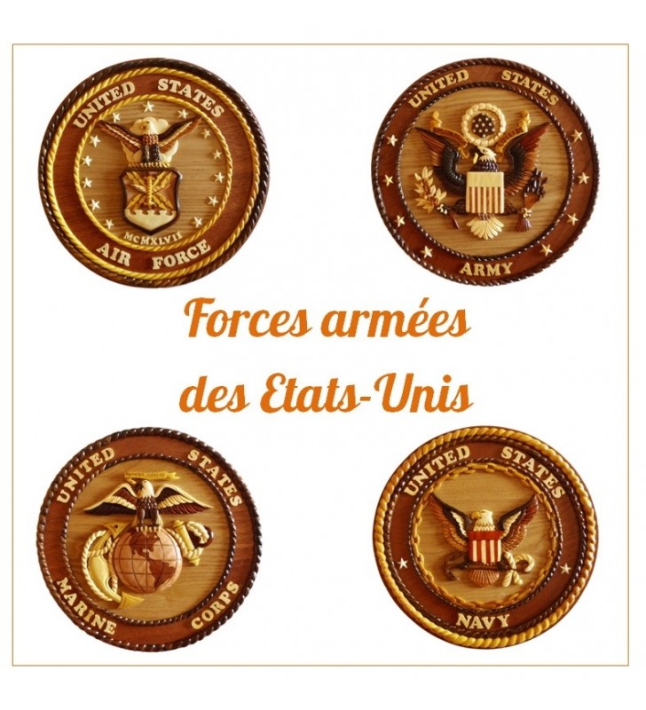 Insigne décorative en bois et intarsia, US Marine Corps