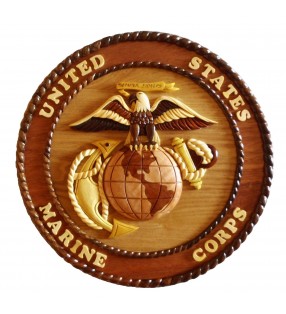 Insigne décorative en bois et intarsia, US Marine Corps