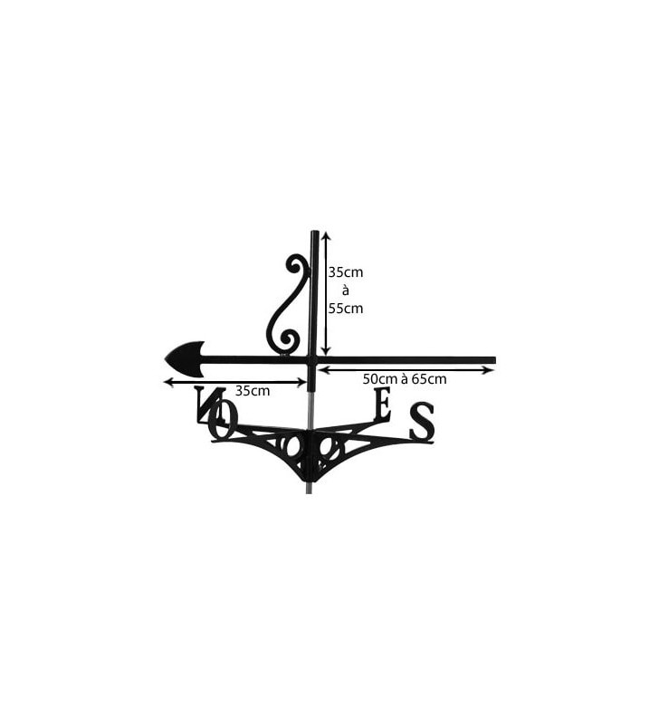 Girouette de toit Emblème de la Corse, Tête de Maure, en acier ou en inox