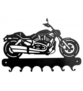 Accroche-clés, décor en métal, moto Harley V Rod