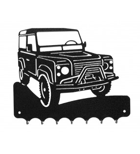 Accroche-clés, décor en métal, Land Rover Defender