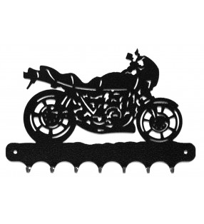 Accroche-clés, décor en métal, moto routière