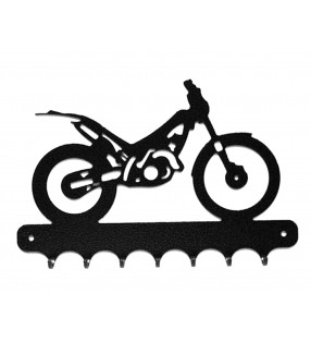 Accroche-clés, décor en métal, moto trial
