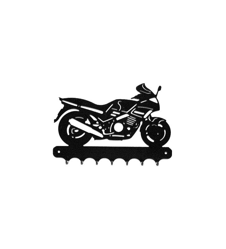 Accroche-clés, décor en métal, moto de route