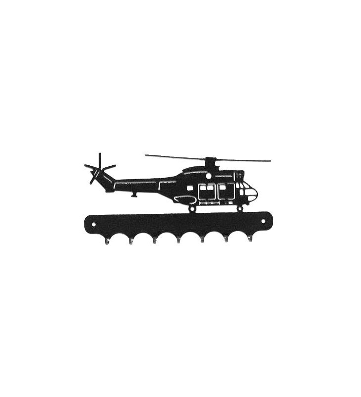 Accroche-clés, décor en métal, Hélicoptère Puma