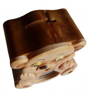 Tirelire puzzle originale en bois, modèle Ourson