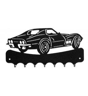 Accroche-clés mural, décor en métal, Corvette