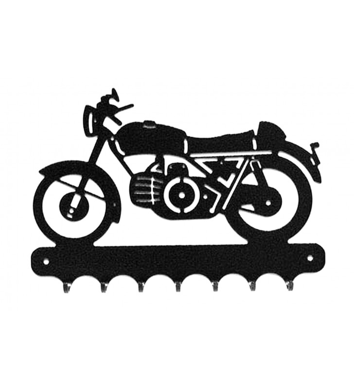Accroche-clés, décor en métal, moto Guzzi