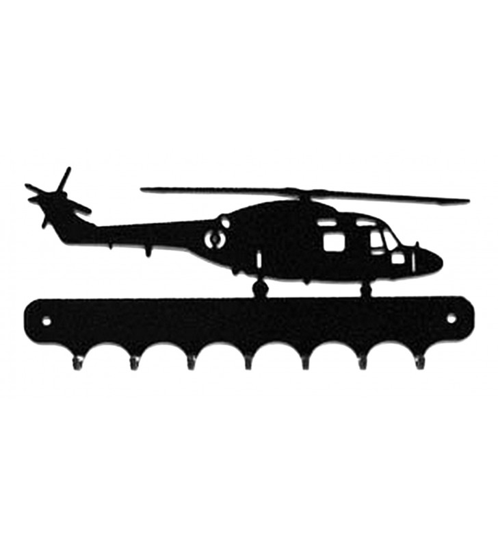 Accroche-clés, décor en métal, Hélicoptère Lynx