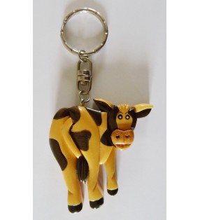 Porte-clés en bois décoratif, Vache