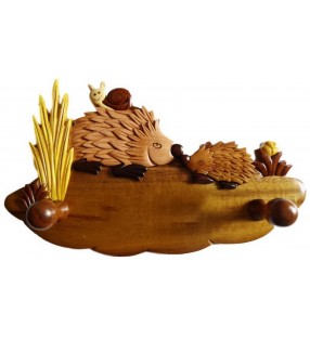 Porte-manteau enfant en bois personnalisable, Hérissons