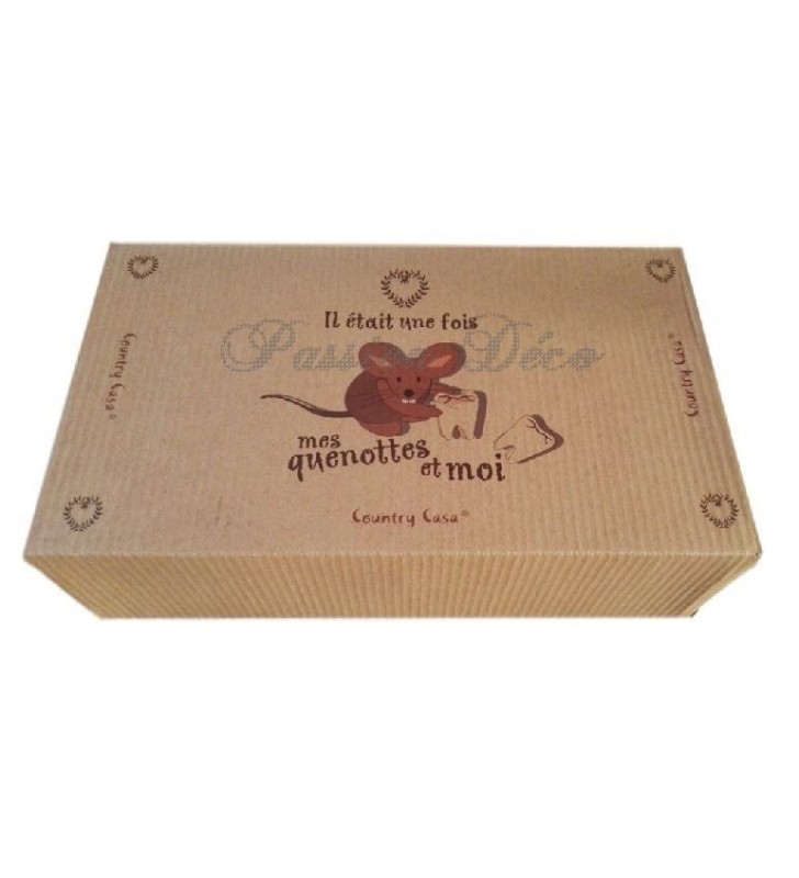 Grande boîte à dents de lait "mes Quenottes et moi" présentée dans sa boîte kraft