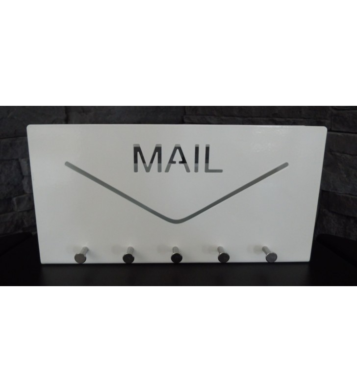 Porte-courrier moderne en métal blanc