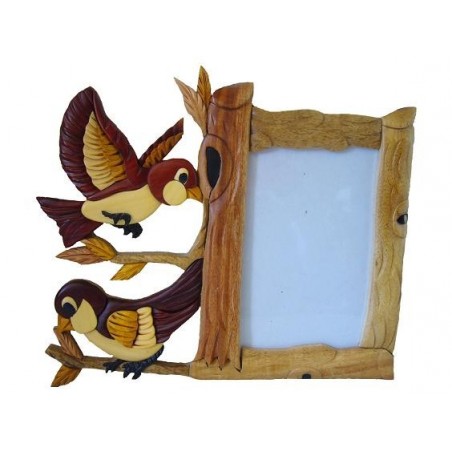 Vitrine Décorative Cadre Laqué Avec Oiseaux Et Fleurs - Occasion