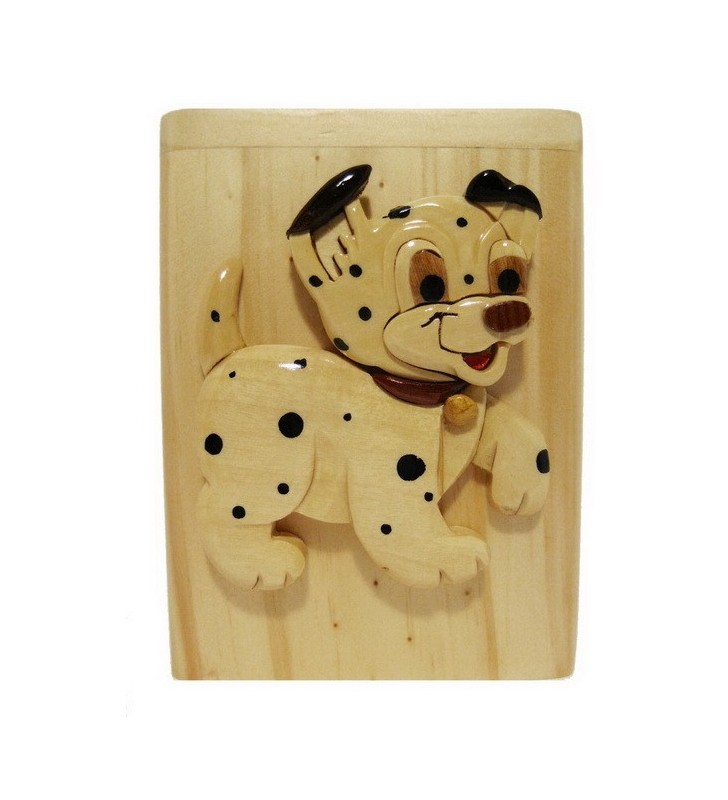 Tirelire en bois, modèle Chien dalmatien
