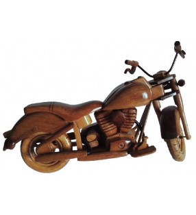 Maquette de moto en bois, modèle Harley, pour collectionneurs