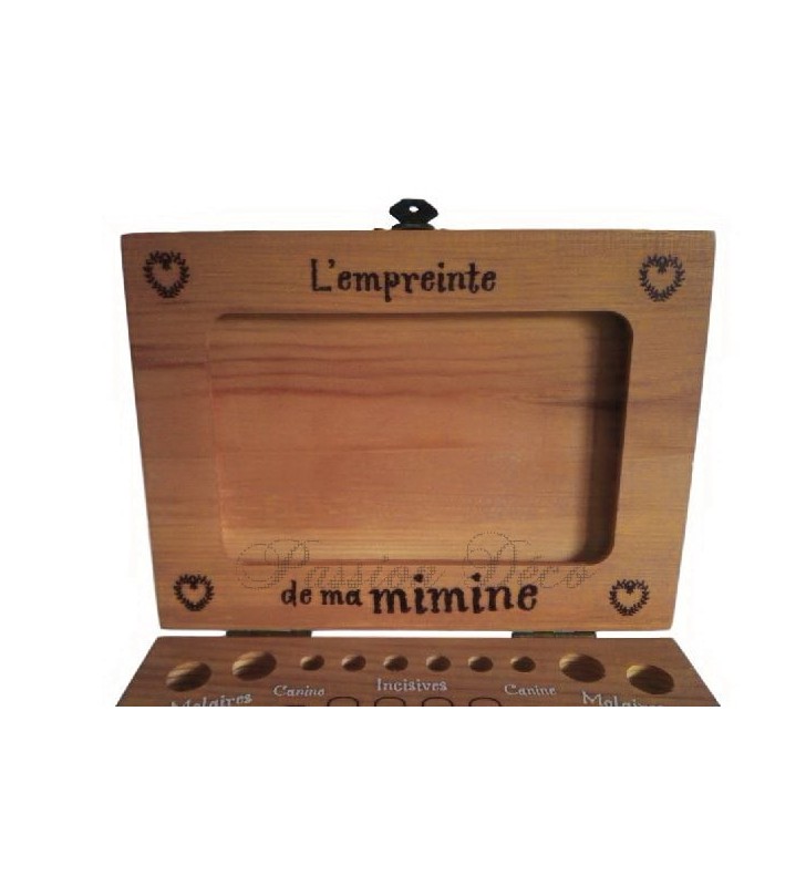 Boîte à Dents De Lait Personnalisée Jecdfs - Boîte Souvenir Bébé Avec Support En Bois Et Fenêtre Plexiglas - Cadeau Naissance Ou Fée Des Dents