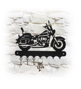 Accroche-clés mural en métal, décor Moto Harley