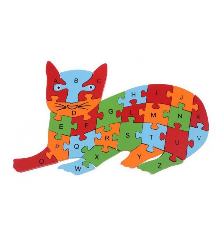 Puzzle 3D, apprentissage chiffres et lettres, modèle chat