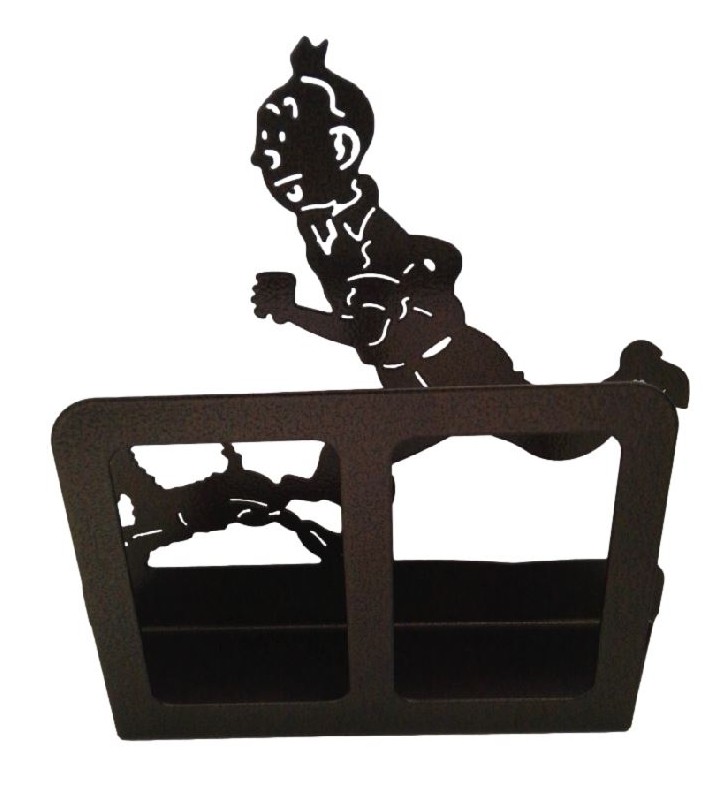 Porte-courrier en métal, décor Tintin et Milou, à poser ou à pendre