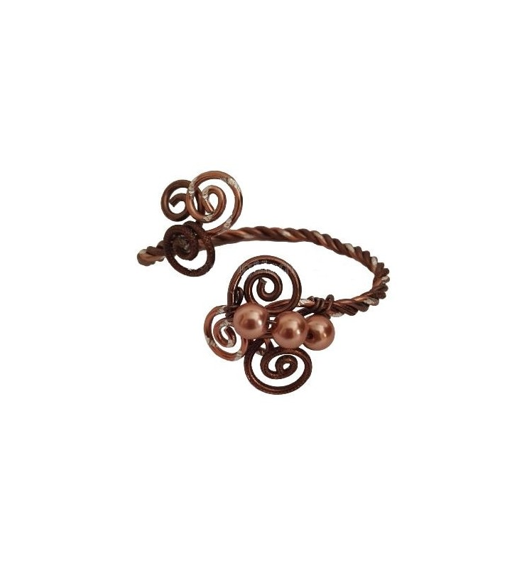 Bracelet fantaisie femme original pour mariage ou soirée, marron cuivré