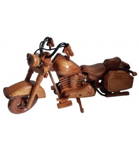 Maquette de moto en bois, modèle Harley, pour collectionneurs