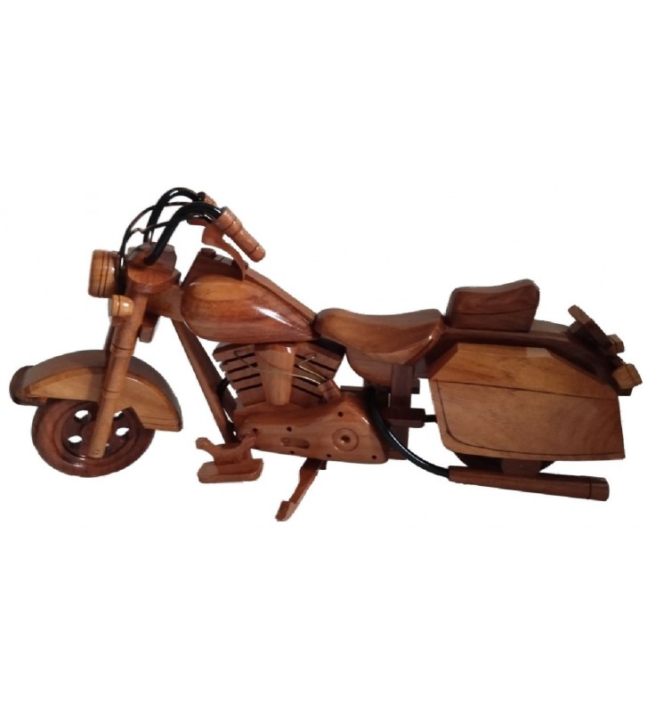 Reproduction moto en bois, modèle Harley, pour collectionneurs