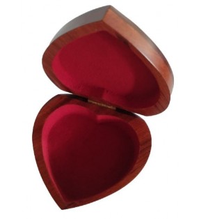 Coffret à bijoux en bois en forme de cœur