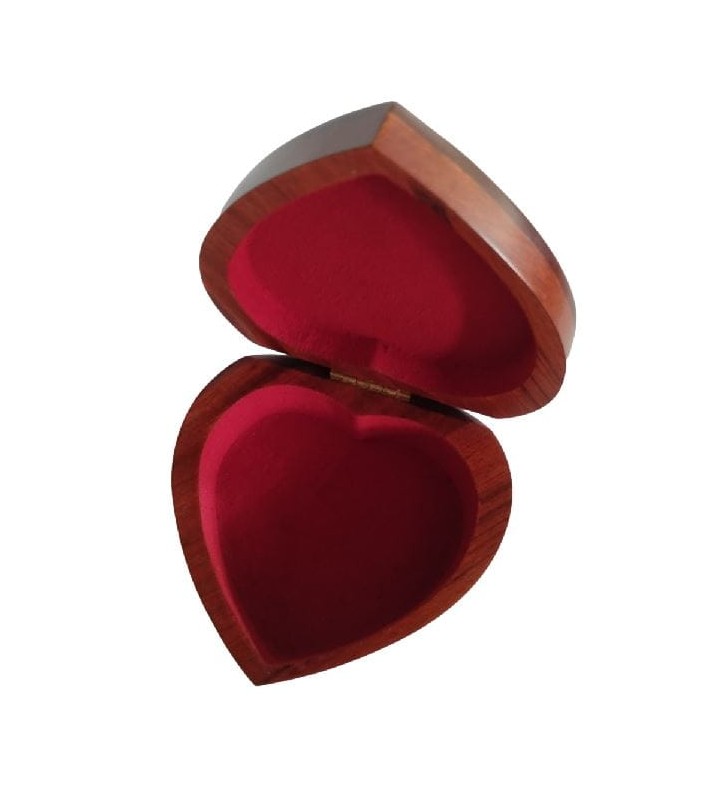 Coffret à bijoux en bois en forme de cœur