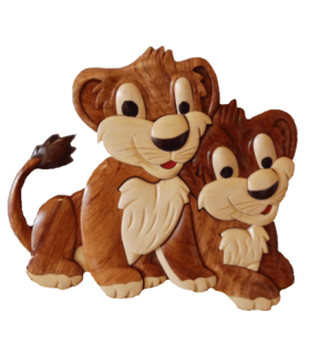 Décoration en bois pour chambre d'enfants, thème Jungle ou le Roi Lion